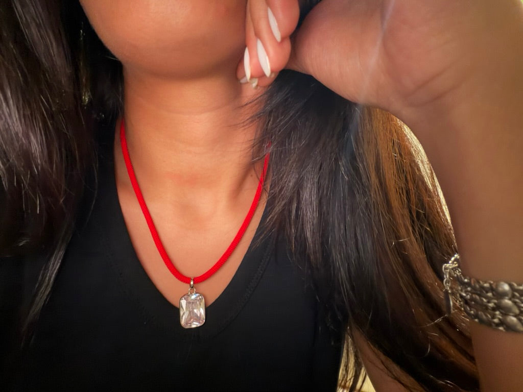 Red Braided Cloth Necklace