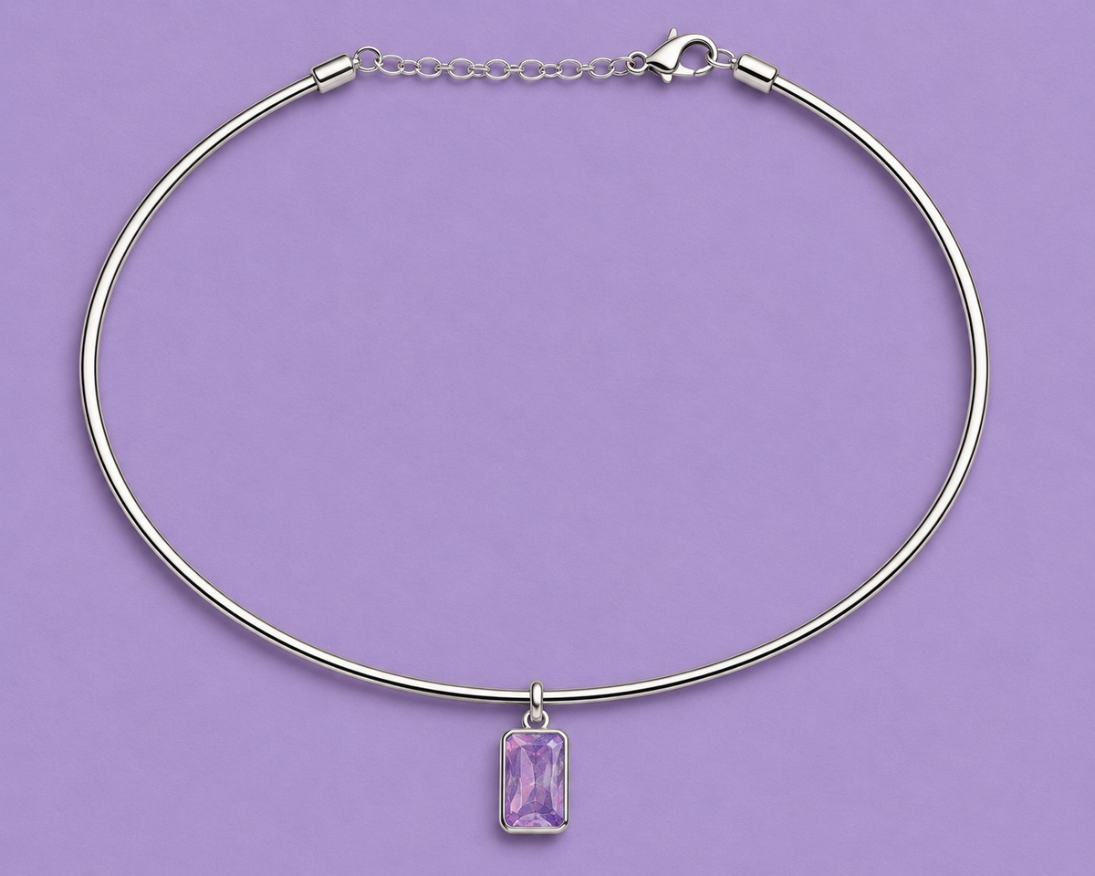 Lilac Emerald Pendant.