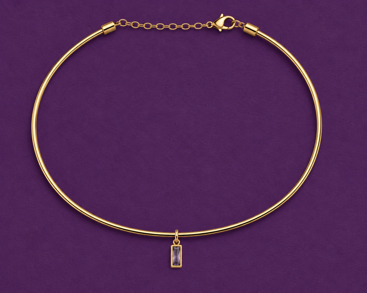 Purple Baguette Pendant