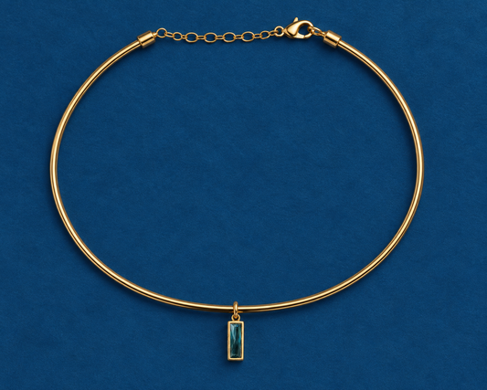 Teal Baguette Pendant